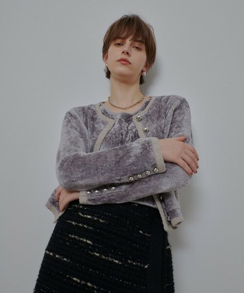 allureville / アルアバイル カーディガン・ボレロ | ベロアニットジャケット | 詳細2