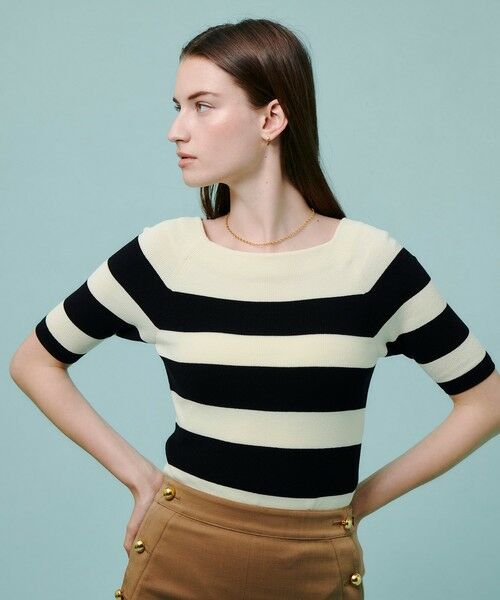 allureville / アルアバイル ニット・セーター | ◇ 2WAY ネック5分袖プルオーバー | 詳細10