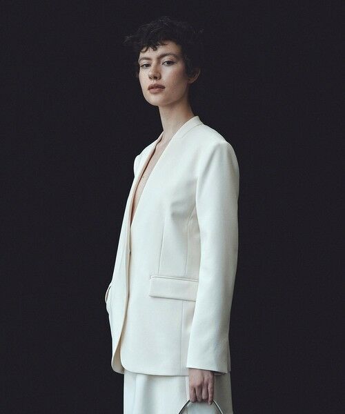 allureville / アルアバイル ノーカラージャケット | 【LOULOU WILLOUGHBY】ダブルクロスノーカラーリボンジャケット | 詳細1