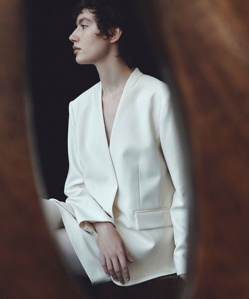 allureville / アルアバイル ノーカラージャケット | 【LOULOU WILLOUGHBY】ダブルクロスノーカラーリボンジャケット | 詳細2