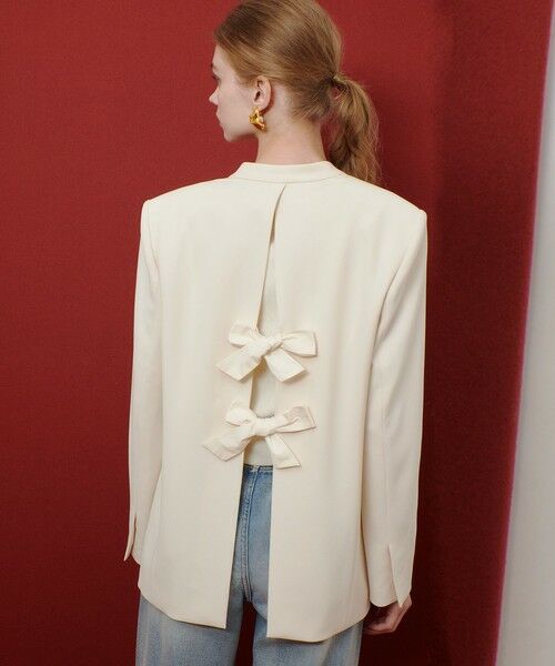 allureville / アルアバイル ノーカラージャケット | 【LOULOU WILLOUGHBY】ダブルクロスノーカラーリボンジャケット | 詳細7
