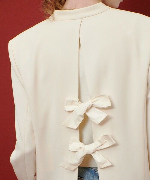 allureville / アルアバイル ノーカラージャケット | 【LOULOU WILLOUGHBY】ダブルクロスノーカラーリボンジャケット | 詳細8