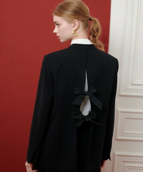 allureville / アルアバイル ノーカラージャケット | 【LOULOU WILLOUGHBY】ダブルクロスノーカラーリボンジャケット | 詳細14