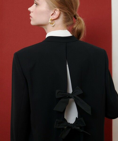allureville / アルアバイル ノーカラージャケット | 【LOULOU WILLOUGHBY】ダブルクロスノーカラーリボンジャケット | 詳細15