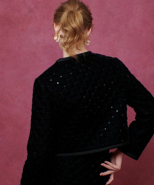 allureville / アルアバイル ノーカラージャケット | 【LOULOU WILLOUGHBY】ベロアキルティングショートジャケット | 詳細4