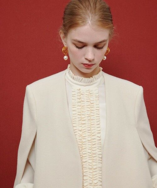 allureville / アルアバイル ノーカラージャケット | 【LOULOU WILLOUGHBY】ビーバーケープジャケット | 詳細1