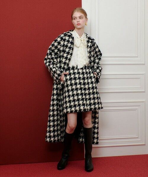 allureville / アルアバイル ミニ・ひざ丈スカート | 【LOULOU WILLOUGHBY】ロービング千鳥タックミニスカート | 詳細7