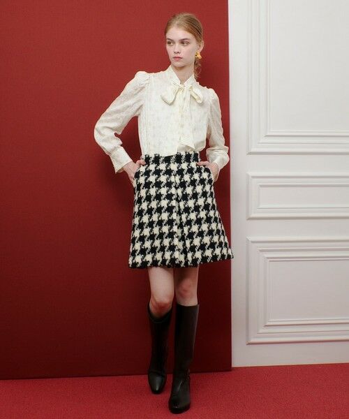 allureville / アルアバイル シャツ・ブラウス | 【LOULOU WILLOUGHBY】KEYジャガードボウタイブラウス | 詳細6