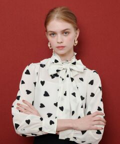 allureville / アルアバイル シャツ・ブラウス | WEB限定【LOULOU WILLOUGHBY】デシンハートプリントボウタイブラウス