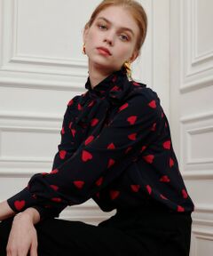 allureville / アルアバイル シャツ・ブラウス | WEB限定【LOULOU WILLOUGHBY】デシンハートプリントボウタイブラウス