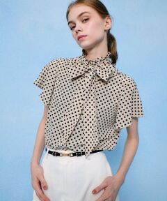 allureville / アルアバイル その他トップス | ◇ 【LOULOU WILLOUGHBY】デシンドットフレアスリーブブラウス