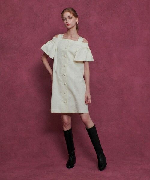 allureville / アルアバイル ドレス | 【LOULOU WILLOUGHBY】フラワージャガードミニワンピース | 詳細1