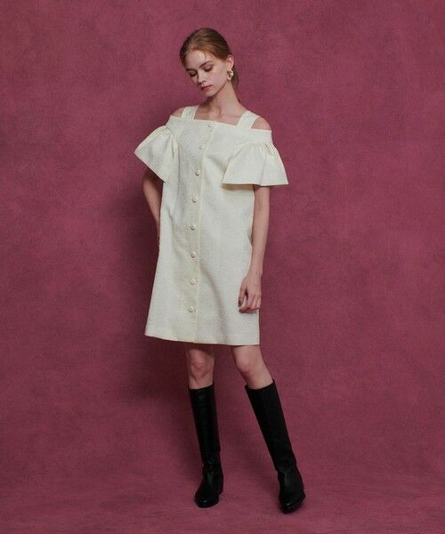 allureville / アルアバイル ドレス | 【LOULOU WILLOUGHBY】フラワージャガードミニワンピース | 詳細2