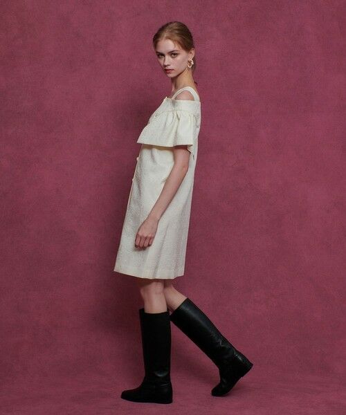 allureville / アルアバイル ドレス | 【LOULOU WILLOUGHBY】フラワージャガードミニワンピース | 詳細3