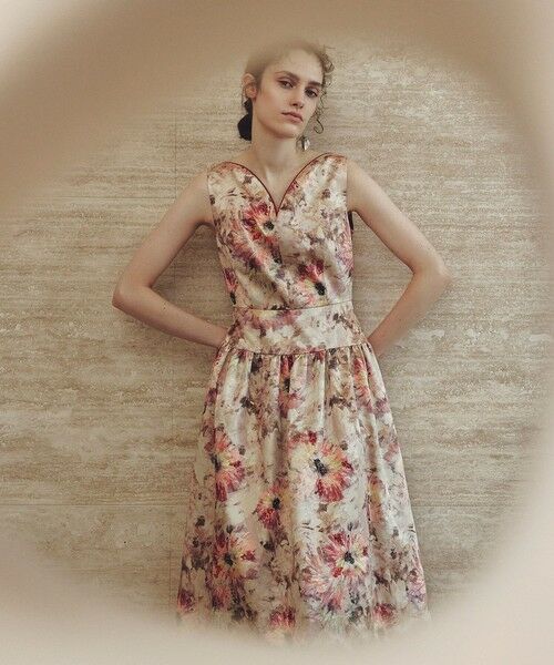 allureville / アルアバイル ミニ丈・ひざ丈ワンピース | 【LOULOU WILLOUGHBY】BHARAT SILK ハートネックワンピース | 詳細1