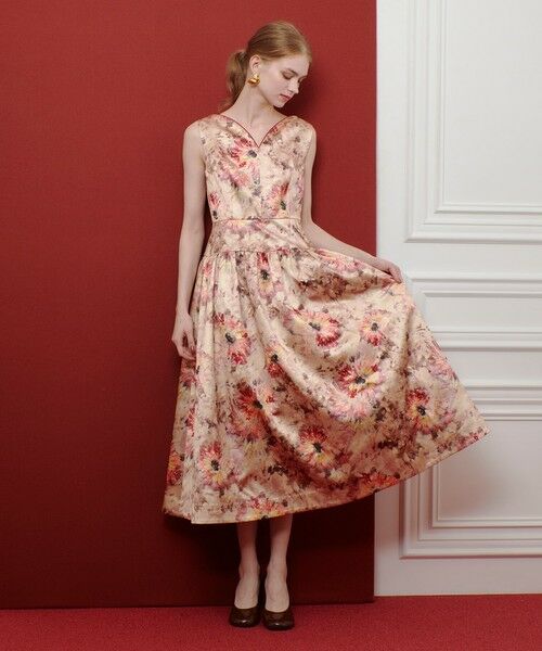 allureville / アルアバイル ミニ丈・ひざ丈ワンピース | 【LOULOU WILLOUGHBY】BHARAT SILK ハートネックワンピース | 詳細2