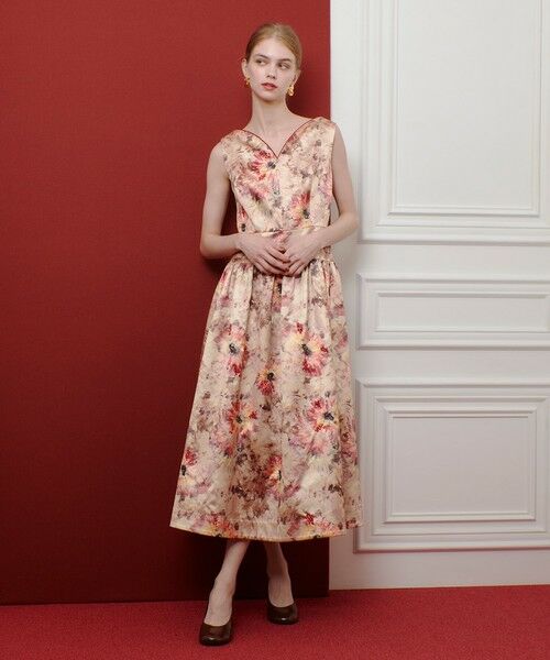 allureville / アルアバイル ミニ丈・ひざ丈ワンピース | 【LOULOU WILLOUGHBY】BHARAT SILK ハートネックワンピース | 詳細3