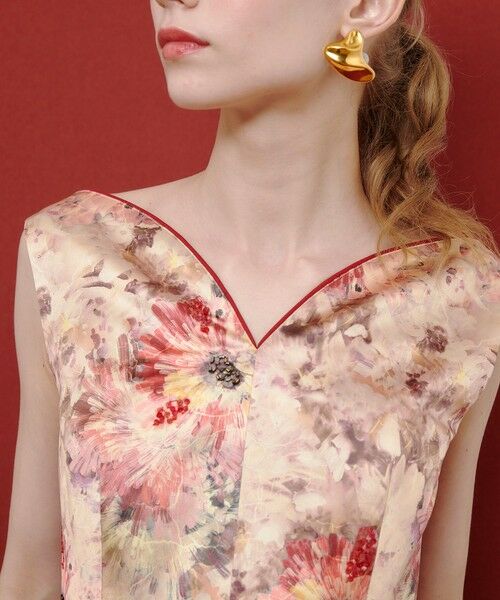 allureville / アルアバイル ミニ丈・ひざ丈ワンピース | 【LOULOU WILLOUGHBY】BHARAT SILK ハートネックワンピース | 詳細7