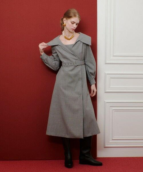 allureville / アルアバイル ロング・マキシ丈ワンピース | 【LOULOU WILLOUGHBY】Ｗ先染めセーラーカラーワンピース | 詳細1