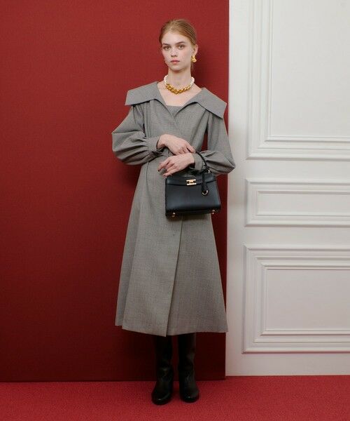 allureville / アルアバイル ロング・マキシ丈ワンピース | 【LOULOU WILLOUGHBY】Ｗ先染めセーラーカラーワンピース | 詳細4