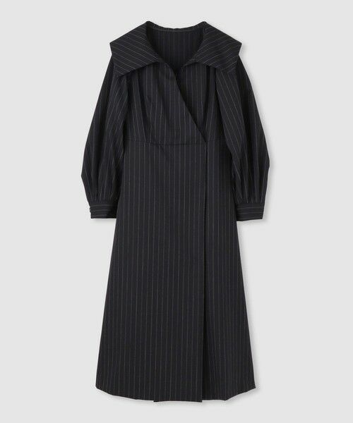 allureville / アルアバイル ロング・マキシ丈ワンピース | 【LOULOU WILLOUGHBY】Ｗ先染めセーラーカラーワンピース | 詳細18