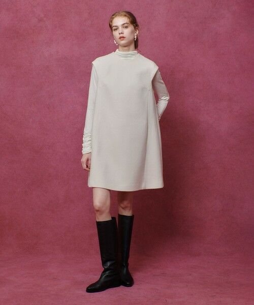 allureville / アルアバイル ミニ丈・ひざ丈ワンピース | 【LOULOU WILLOUGHBY】ビーバーステンカラーワンピース | 詳細4