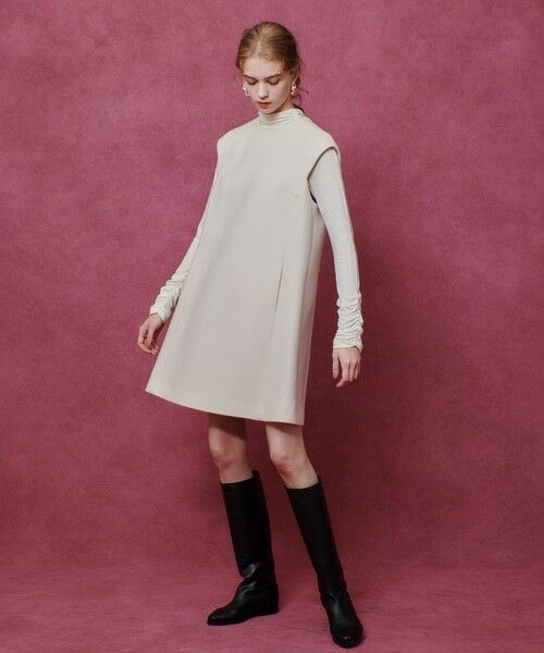 allureville / アルアバイル ミニ丈・ひざ丈ワンピース | 【LOULOU WILLOUGHBY】ビーバーステンカラーワンピース | 詳細5