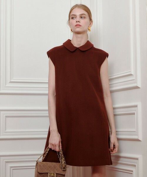 allureville / アルアバイル ミニ丈・ひざ丈ワンピース | 【LOULOU WILLOUGHBY】ビーバーステンカラーワンピース | 詳細15