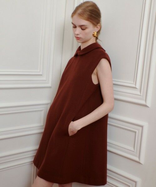 allureville / アルアバイル ミニ丈・ひざ丈ワンピース | 【LOULOU WILLOUGHBY】ビーバーステンカラーワンピース | 詳細16