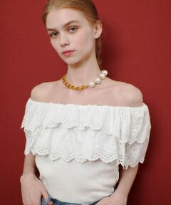 allureville / アルアバイル カットソー | 【LOULOU WILLOUGHBY】レーススカラッププルオーバー