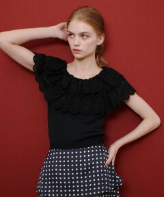 allureville / アルアバイル カットソー | 【LOULOU WILLOUGHBY】レーススカラッププルオーバー