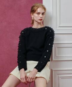 allureville / アルアバイル ニット・セーター | 【LOULOU WILLOUGHBY】ショルダーレース釦プルオーバー