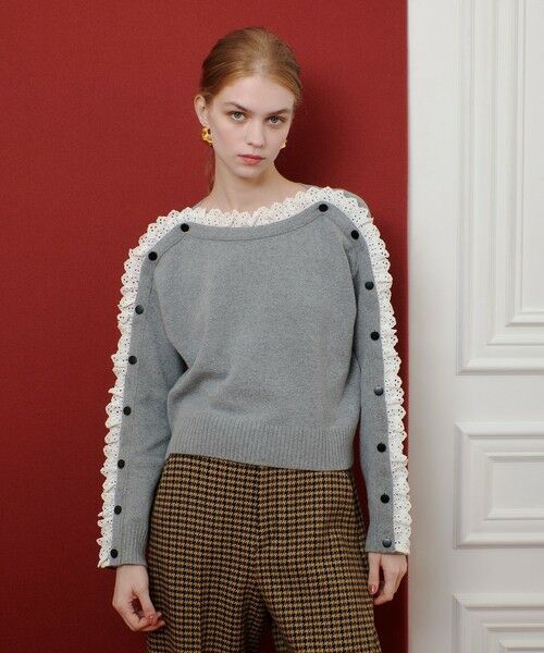 美品✨LOULOU WILLOUGHBY セーター ノースリーブ バイカラー 2 LOULOU WILLOUGHBY】ハーフチューブラーリブニット|allureville