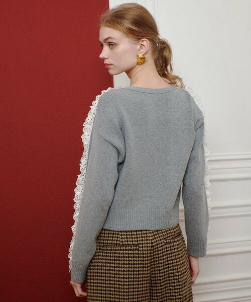allureville / アルアバイル ニット・セーター | 【LOULOU WILLOUGHBY】ショルダーレース釦プルオーバー | 詳細8
