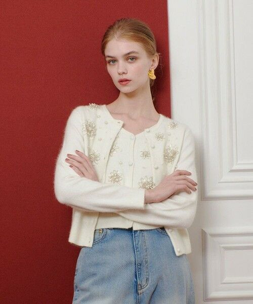 allureville / アルアバイル カーディガン・ボレロ | 【LOULOU WILLOUGHBY】ビーズフラワーカーディガン | 詳細1