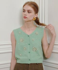 allureville / アルアバイル ニット・セーター | 【LOULOU WILLOUGHBY】ビーズフラワージレ