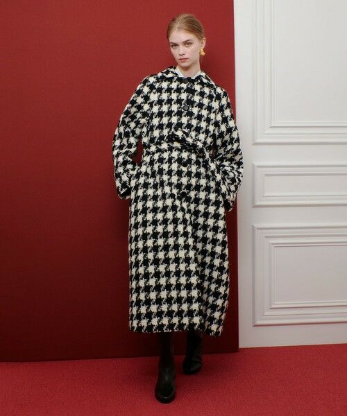 allureville / アルアバイル ダッフルコート | 【LOULOU WILLOUGHBY】ロービング千鳥ロングコート | 詳細2