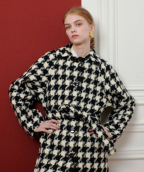 allureville / アルアバイル ダッフルコート | 【LOULOU WILLOUGHBY】ロービング千鳥ロングコート | 詳細5