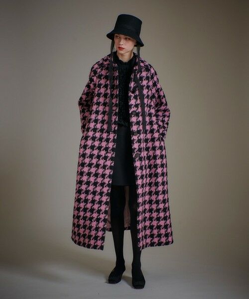 allureville / アルアバイル ダッフルコート | 【LOULOU WILLOUGHBY】ロービング千鳥ロングコート | 詳細15