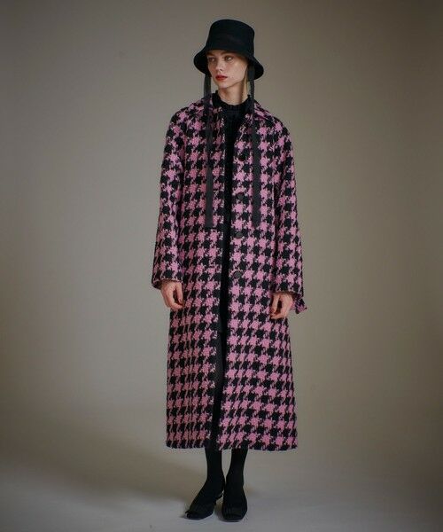 allureville / アルアバイル ダッフルコート | 【LOULOU WILLOUGHBY】ロービング千鳥ロングコート | 詳細16