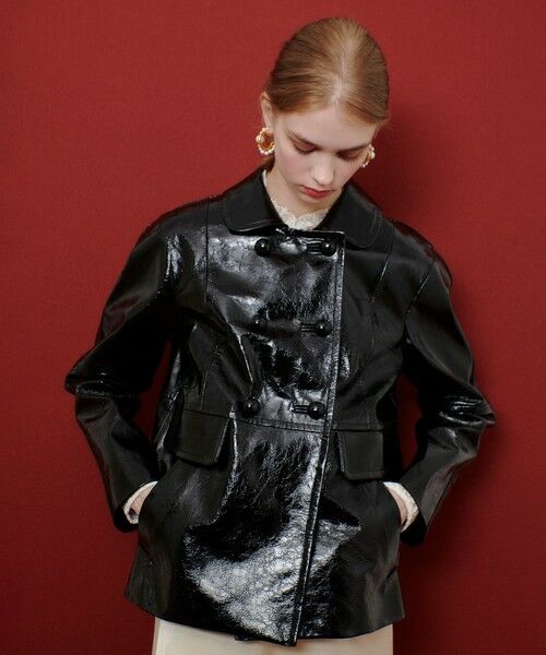 allureville / アルアバイル ブルゾン | 【LOULOU WILLOUGHBY】クラッシュエナメルレザーブルゾン | 詳細5