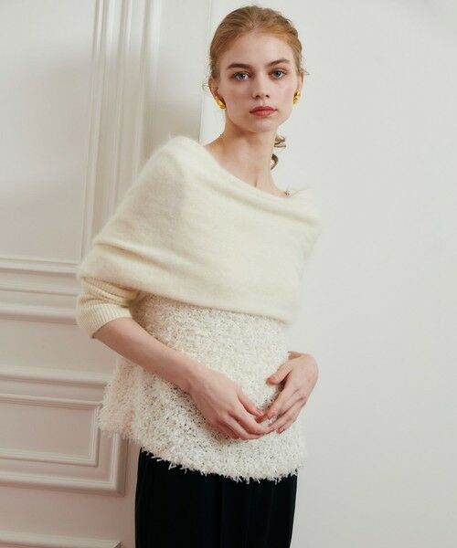 allureville / アルアバイル マフラー・ショール・スヌード・ストール | 【LOULOU WILLOUGHBY】クロスアームニット | 詳細1