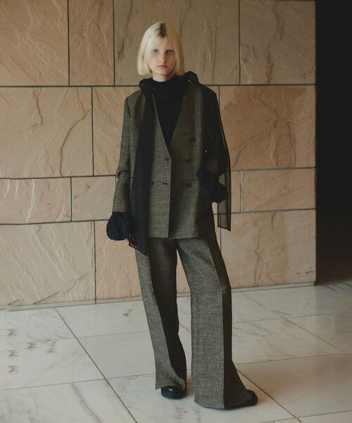 allureville / アルアバイル ノーカラージャケット | リネンウールダブルブレストジャケット | 詳細1