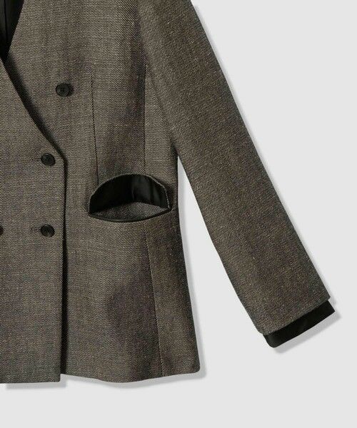 allureville / アルアバイル ノーカラージャケット | リネンウールダブルブレストジャケット | 詳細5