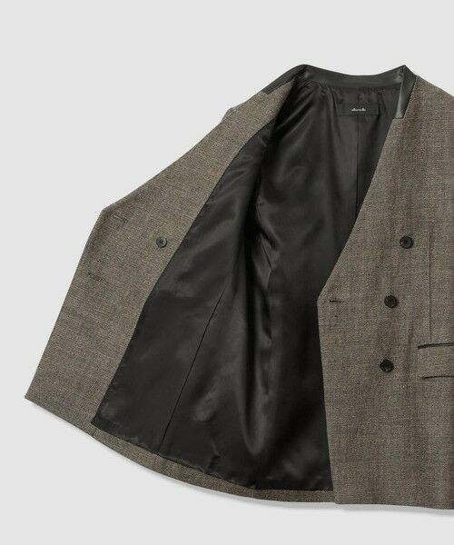 allureville / アルアバイル ノーカラージャケット | リネンウールダブルブレストジャケット | 詳細8