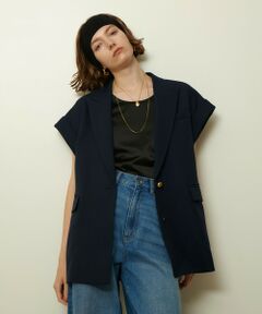 allureville / アルアバイル テーラードジャケット | ウールライクポリツイルジレジャケット