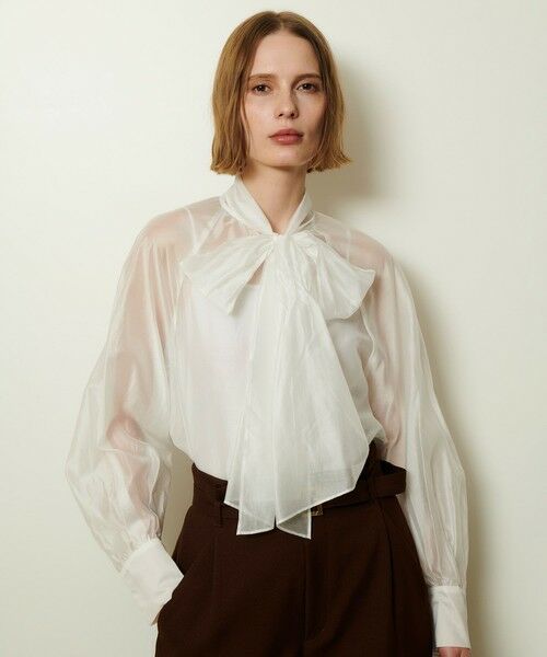 allureville / アルアバイル シャツ・ブラウス | シルキーセルロースボウブラウス | 詳細1