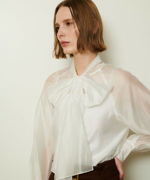 allureville / アルアバイル シャツ・ブラウス | シルキーセルロースボウブラウス | 詳細2