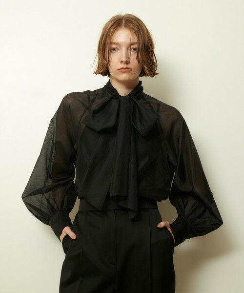 allureville / アルアバイル シャツ・ブラウス | シルキーセルロースボウブラウス | 詳細12