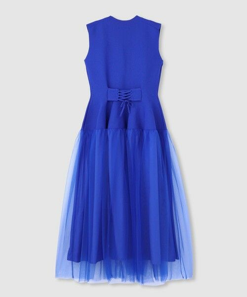 allureville 半袖ワンピース　青 allureville｜サッカースキッパーターンバックワンピース